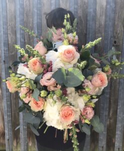 pastel hydrangea bouquet