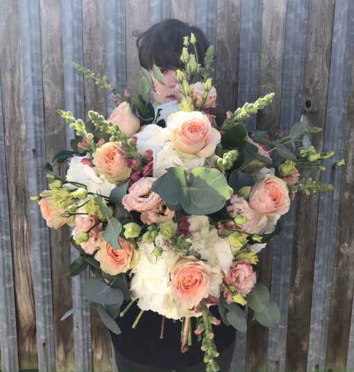 pastel hydrangea bouquet