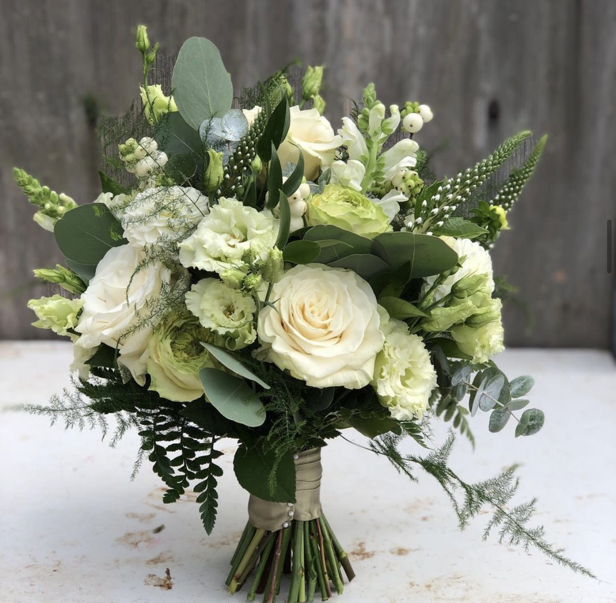 white wedding bouquet